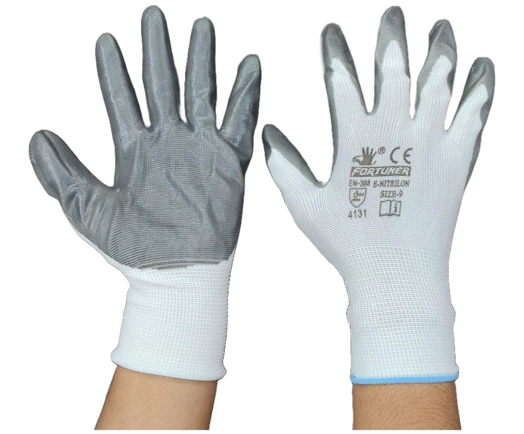 NYLON GRAY PVC COATE GLOVES